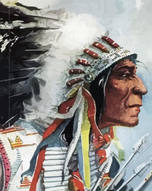 The Chief Wolf Robe Cheyenne Diamond Painting
