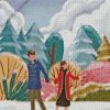 Couple Walking In Snow Diamond Painting