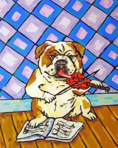 Dog Violin Art Diamond Painting