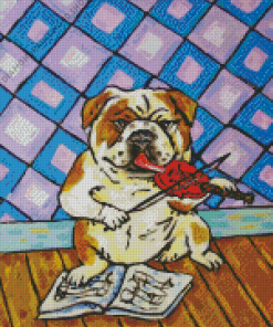 Dog Violin Art Diamond Painting