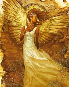 Golden Black Angel Diamond Painting