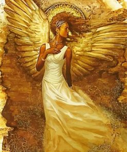 Golden Black Angel Diamond Painting