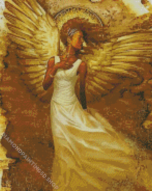 Golden Black Angel Diamond Painting