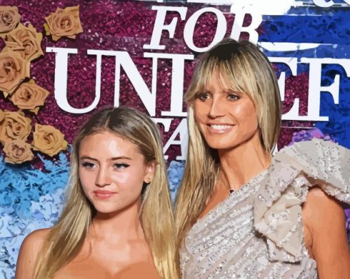 Heidi Klum With Her Daughter Diamond Painting