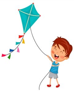 Little Boy With Kites Diamond Painting