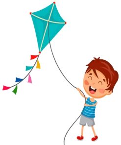 Little Boy With Kites Diamond Painting