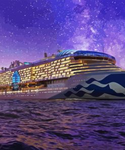 Princess Cruise Ship At Night Diamond Painting