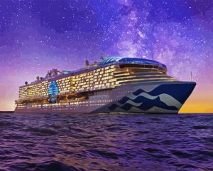 Princess Cruise Ship At Night Diamond Painting