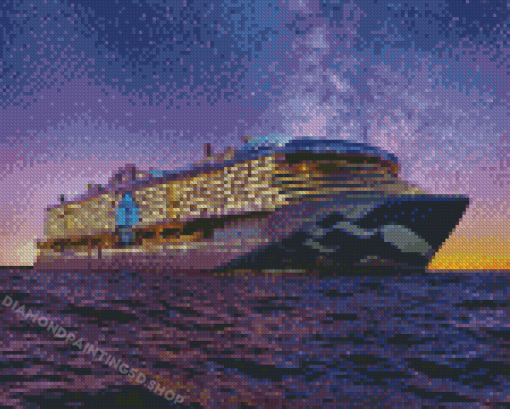 Princess Cruise Ship At Night Diamond Painting