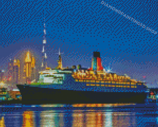 Night Princess Cruise Ship Diamond Painting