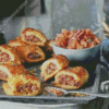 Sausage Roll Dish Food Diamond Painting