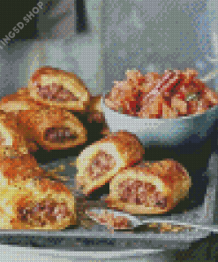 Sausage Roll Dish Food Diamond Painting