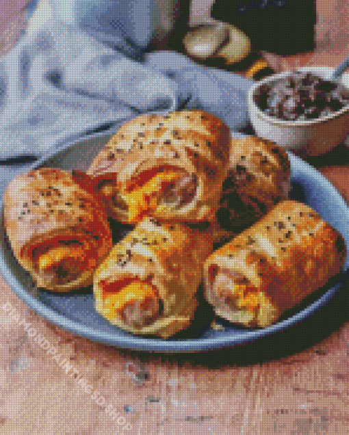 Sausage Roll With Ham Cheddar Diamond Painting