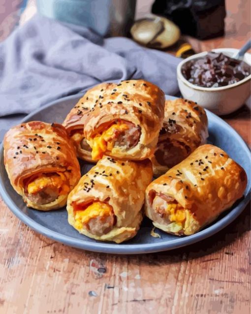 Sausage Roll With Ham Cheddar Diamond Painting