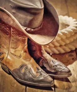 Shoes And Hat Line Dance Diamond Painting