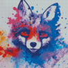 Splatter Colorful Fox Diamond Painting