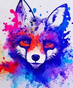 Splatter Colorful Fox Diamond Painting