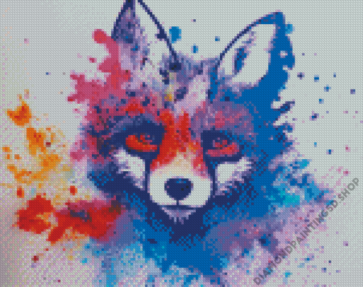 Splatter Colorful Fox Diamond Painting