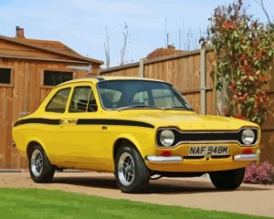 Yellow Ford Escort Mexico Diamond Painting