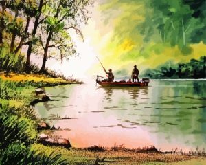 Bass Boat Men Art Diamond Painting