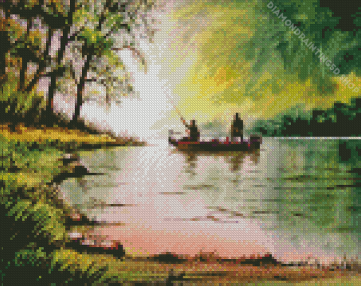 Bass Boat Men Art Diamond Painting