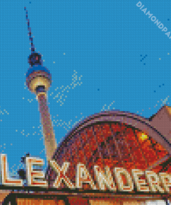 Berliner Fernsehturm At Night Diamond Painting