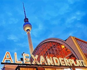 Berliner Fernsehturm At Night Diamond Painting