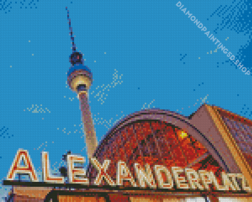 Berliner Fernsehturm At Night Diamond Painting