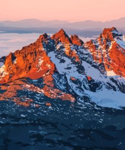 Cascade Range At Sunset Diamond Painting