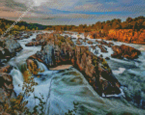 Great Falls Montana Landscape Diamond Painting