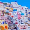 Greek Village Buildings Diamond Painting