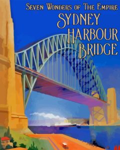 Harbour Bridge Vintage Poster Diamond Painting