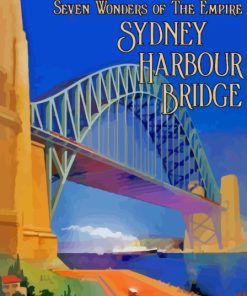 Harbour Bridge Vintage Poster Diamond Painting