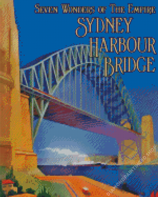 Harbour Bridge Vintage Poster Diamond Painting