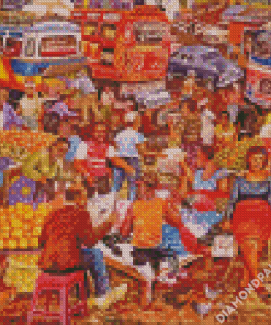 Kenyan Market Art Diamond Painting