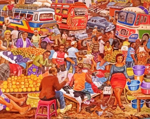 Kenyan Market Art Diamond Painting