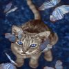 Kitten With Butterflies Diamond Painting