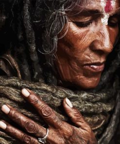 Old Woman With Locs Diamond Painting