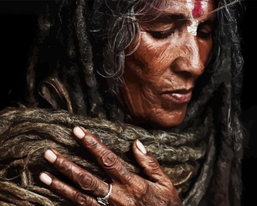 Old Woman With Locs Diamond Painting