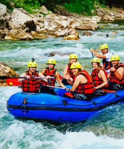 People In River Rafting Diamond Painting