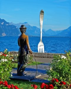 Charlie Chaplin Statue Diamond Painting