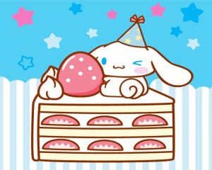 Cinnamoroll With Birthday Cake Diamond Painting