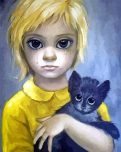 Girl With Little Cat Diamond Painting