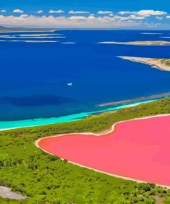 Pink Lake Hillier In Australia Diamond Painting