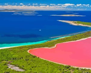 Pink Lake Hillier In Australia Diamond Painting