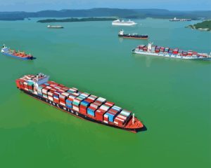 Ships In Panama Canal Diamond Painting