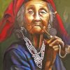 Woman Smoking Pipe Art Diamond Painting