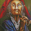 Woman Smoking Pipe Art Diamond Painting