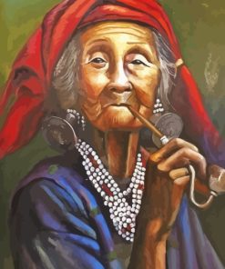 Woman Smoking Pipe Art Diamond Painting