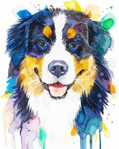 Colorful Bernese Mountain Dog Diamond Paintings